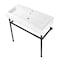 Fauceture 39" Porcelain Console Sink with Stainless Steel Legs (Single-Hole), White/Matte Black VPB39170ST - alternate 1